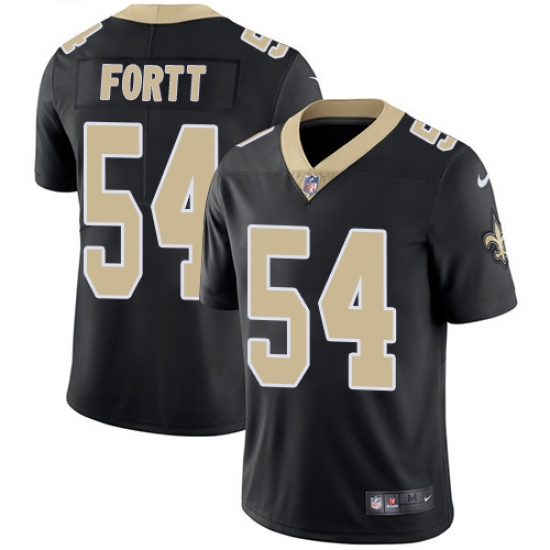 Men's Nike New Orleans Saints 54 Khairi Fortt Black Team Color Vapor Untouchable Limited Player NFL Jersey