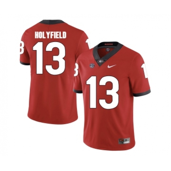 Georgia Bulldogs 13 Elijah Holyfield Red College Football Jersey