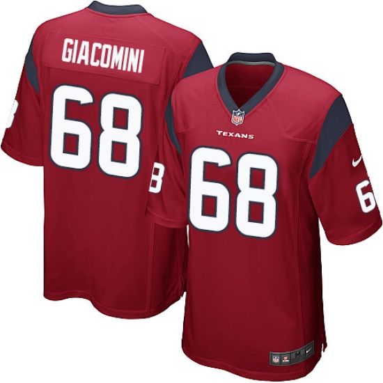 Men's Nike Houston Texans 68 Breno Giacomini Game Red Alternate NFL Jersey