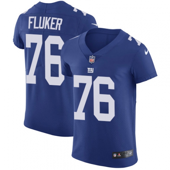 Men's Nike New York Giants 76 D.J. Fluker Elite Royal Blue Team Color NFL Jersey