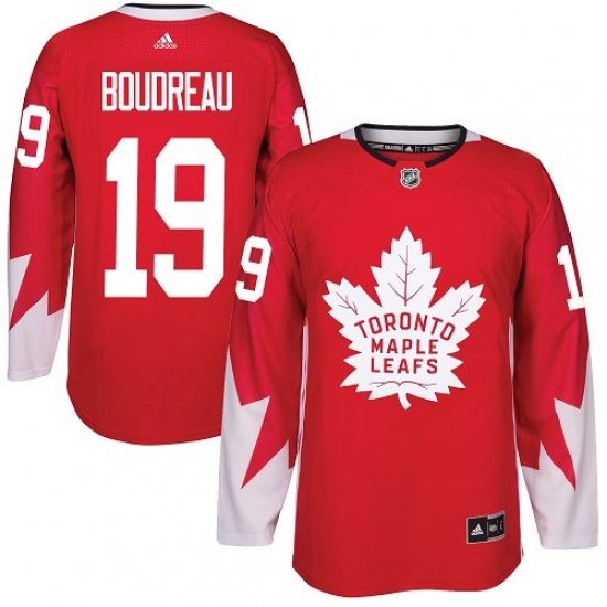 Men's Adidas Toronto Maple Leafs 19 Bruce Boudreau Authentic Red Alternate NHL Jersey