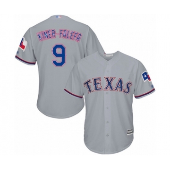 Youth Texas Rangers 9 Isiah Kiner-Falefa Authentic Grey Road Cool Base Baseball Player Jersey