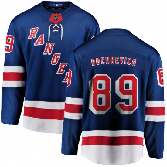 Youth New York Rangers 89 Pavel Buchnevich Fanatics Branded Royal Blue Home Breakaway NHL Jersey