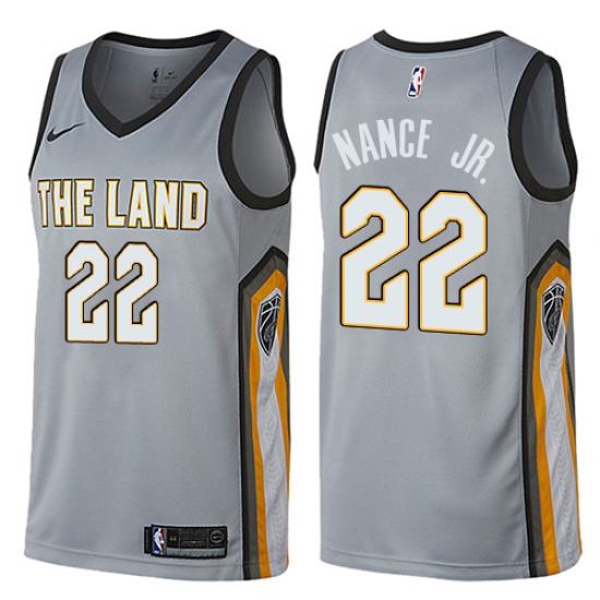 Men's Nike Cleveland Cavaliers 22 Larry Nance Jr. Swingman Gray NBA Jersey - City Edition