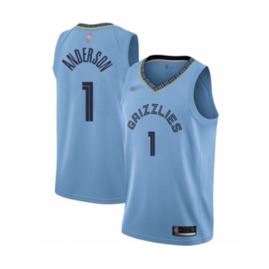 Youth Memphis Grizzlies 1 Kyle Anderson Swingman Blue Finished Basketball Jersey Statement Edition