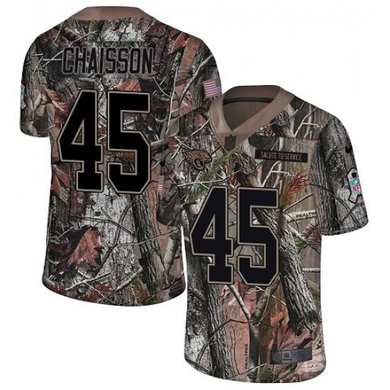 Youth Jacksonville Jaguars 45 K'Lavon Chaisson Camo Stitched NFL Limited Rush Realtree Jersey