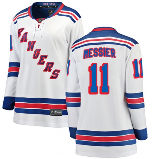 Women's New York Rangers 11 Mark Messier Fanatics Branded White Away Breakaway NHL Jersey