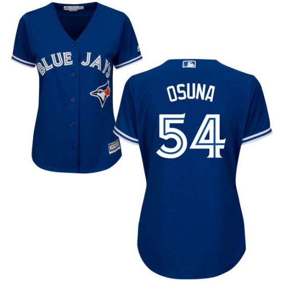 Women's Majestic Toronto Blue Jays 54 Roberto Osuna Authentic Blue Alternate MLB Jersey