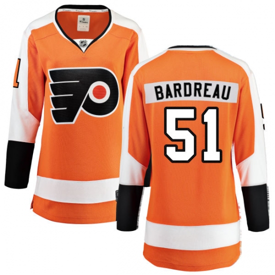 Women's Philadelphia Flyers 51 Cole Bardreau Fanatics Branded Orange Home Breakaway NHL Jersey