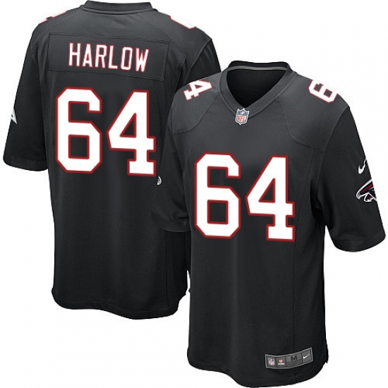 Men's Nike Atlanta Falcons 64 Sean Harlow Game Black Alternate NFL Jersey