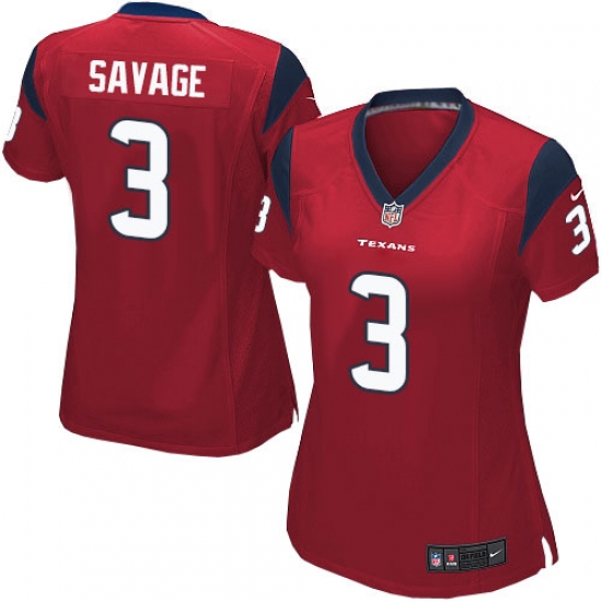 Women's Nike Houston Texans 3 Tom Savage Game Red Alternate NFL Jersey