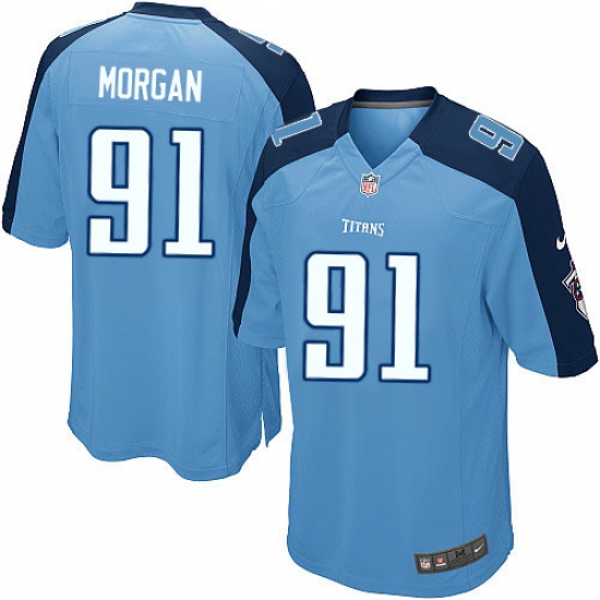 Men's Nike Tennessee Titans 91 Derrick Morgan Game Light Blue Team Color NFL Jersey