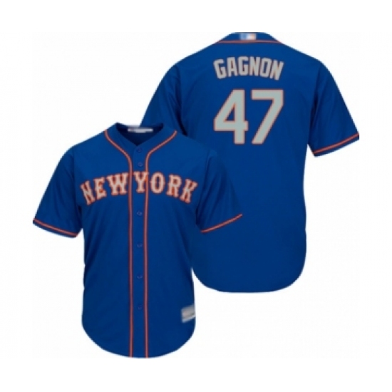 Youth New York Mets 22 Drew Gagnon Authentic Royal Blue Alternate Road Cool Base Baseball Player Jersey