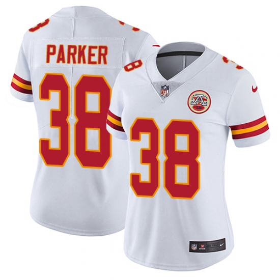 Women's Nike Kansas City Chiefs 38 Ron Parker Elite White NFL Jersey