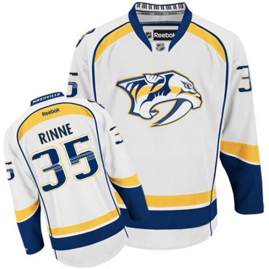 Men's Reebok Nashville Predators 35 Pekka Rinne Authentic White Away NHL Jersey