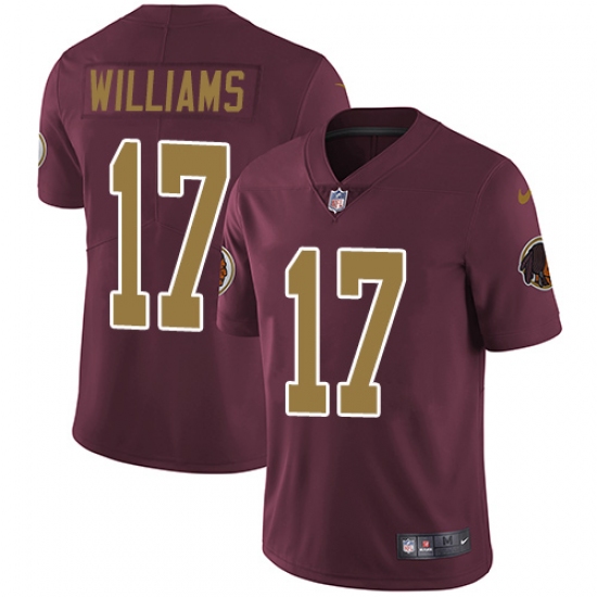 Youth Nike Washington Redskins 17 Doug Williams Elite Burgundy Red/Gold Number Alternate 80TH Anniversary NFL Jersey