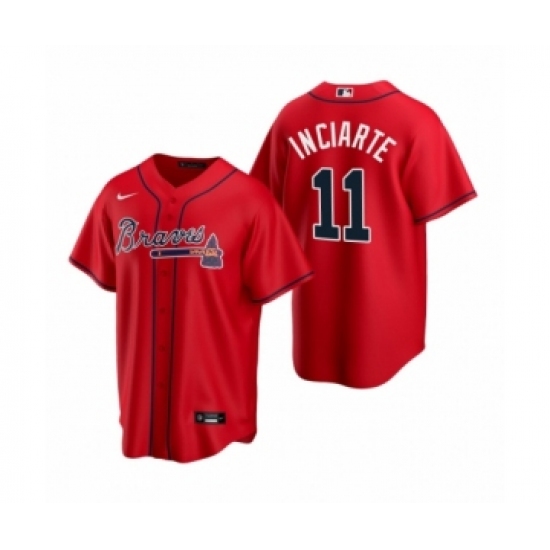 Youth Atlanta Braves 11 Ender Inciarte Nike Red 2020 Replica Alternate Jersey