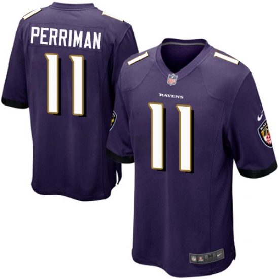 Men's Nike Baltimore Ravens 11 Breshad Perriman Game Purple Team Color NFL Jersey