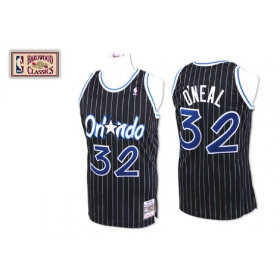 Men's Mitchell and Ness Orlando Magic 32 Shaquille O'Neal Swingman Black Throwback NBA Jersey