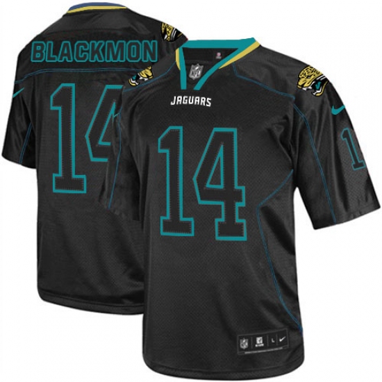 Men's Nike Jacksonville Jaguars 14 Justin Blackmon Elite Lights Out Black NFL Jersey