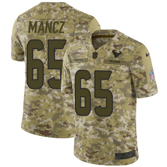 Men's Nike Houston Texans 65 Greg Mancz Limited Camo 2018 Salute to Service NFL Jersey