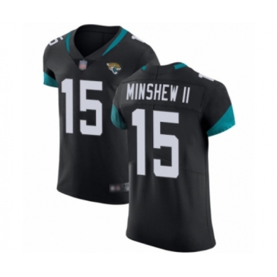 Men's Jacksonville Jaguars 15 Gardner Minshew II Black Team Color Vapor Untouchable Elite Player Football Jersey