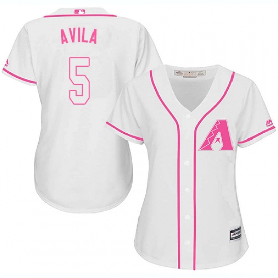 Women's Majestic Arizona Diamondbacks 5 Alex Avila Replica White Fashion MLB Jersey