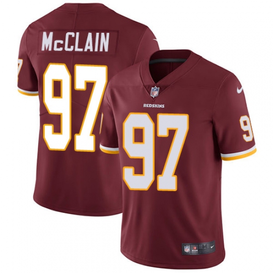 Youth Nike Washington Redskins 97 Terrell McClain Burgundy Red Team Color Vapor Untouchable Limited Player NFL Jersey