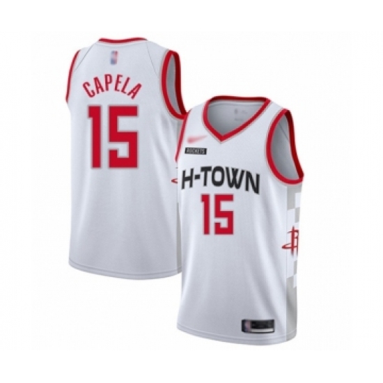 Women's Houston Rockets 15 Clint Capela Swingman White Basketball Jersey - 2019 20 City Edition