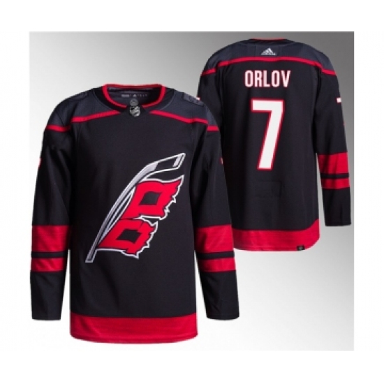 Men's Carolina Hurricanes 7 Dmitry Orlov Black Stitched Jersey