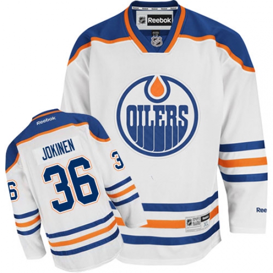 Youth Reebok Edmonton Oilers 36 Jussi Jokinen Authentic White Away NHL Jersey