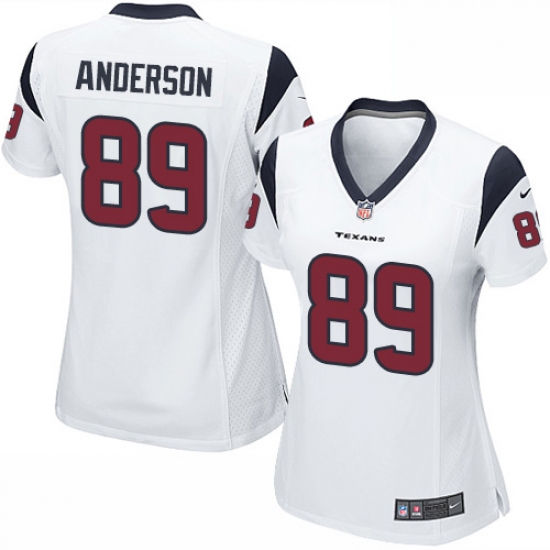 Women's Nike Houston Texans 89 Stephen Anderson Game White NFL Jersey