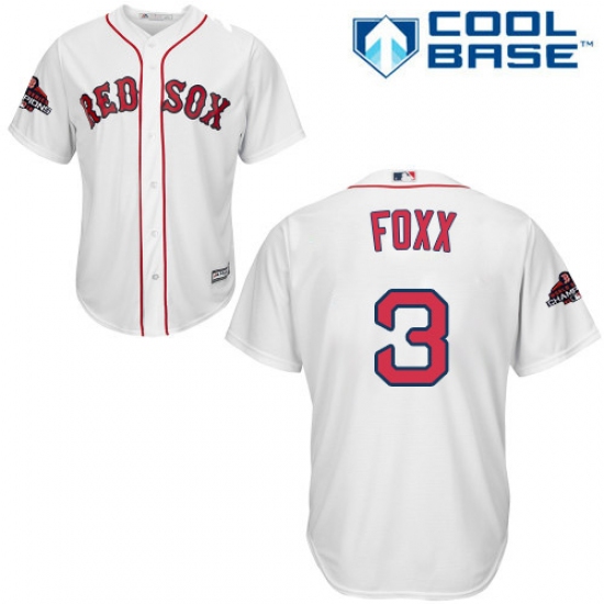 Youth Majestic Boston Red Sox 3 Jimmie Foxx Authentic White Home Cool Base 2018 World Series Champions MLB Jersey