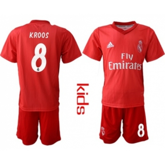 Real Madrid 8 Kroos Third Kid Soccer Club Jersey