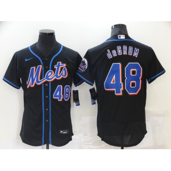 Men's Nike New York Mets 48 Jacob deGrom Black Home Stitched Baseball Jersey