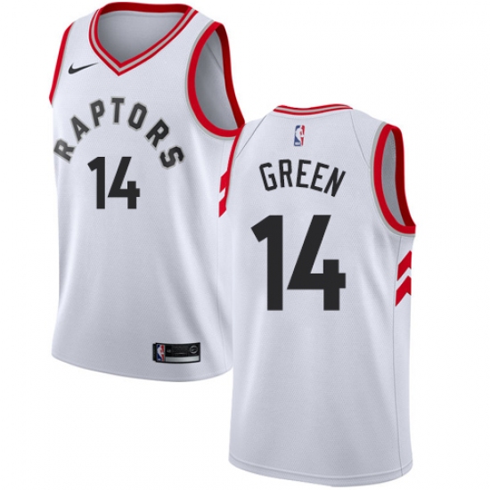 Men's Nike Toronto Raptors 14 Danny Green Swingman White NBA Jersey - Association Edition