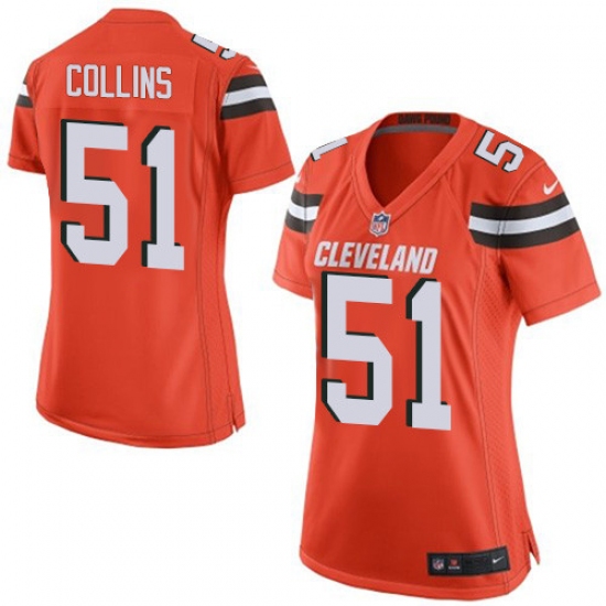 Women's Nike Cleveland Browns 51 Jamie Collins Game Orange Alternate NFL Jersey