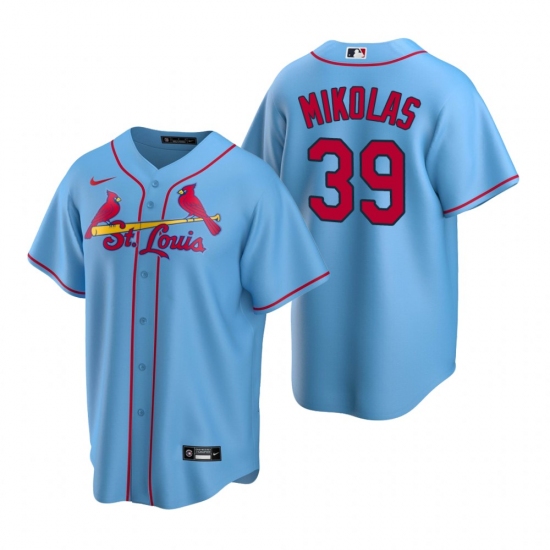 Men's Nike St. Louis Cardinals 39 Miles Mikolas Light Blue Alternate Stitched Baseball Jersey