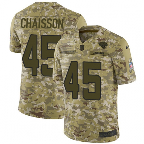 Men's Jacksonville Jaguars 45 K'Lavon Chaisson Camo Stitched NFL Limited 2018 Salute To Service Jersey