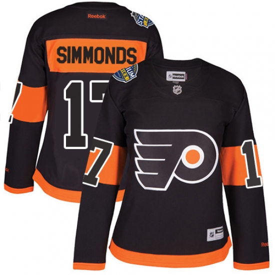 Women's Reebok Philadelphia Flyers 17 Wayne Simmonds Authentic Black 2017 Stadium Series NHL Jersey