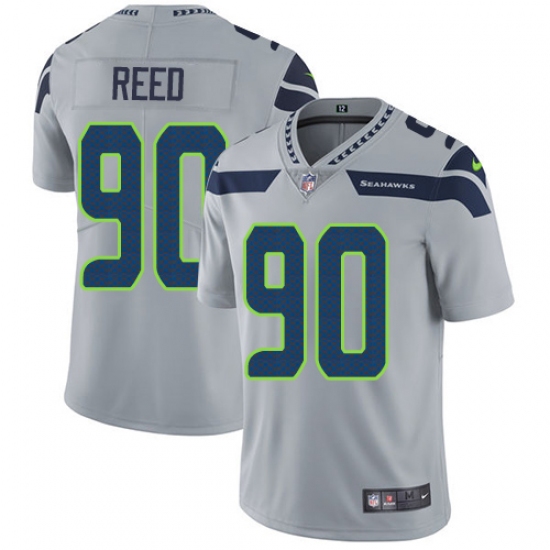 Youth Nike Seattle Seahawks 90 Jarran Reed Elite Grey Alternate NFL Jersey