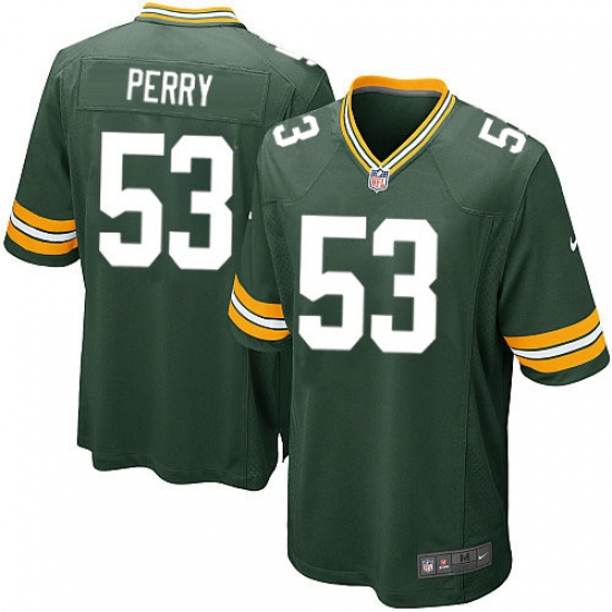Men's Nike Green Bay Packers 53 Nick Perry Game Green Team Color NFL Jersey