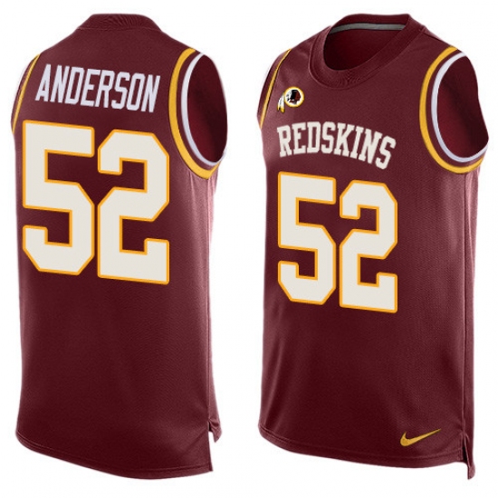 Men's Nike Washington Redskins 52 Ryan Anderson Limited Red Player Name & Number Tank Top NFL Jersey