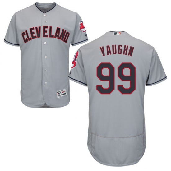 Men's Majestic Cleveland Indians 99 Ricky Vaughn Grey Road Flex Base Authentic Collection MLB Jersey