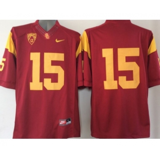 USC Trojans 15 Red College Jersey