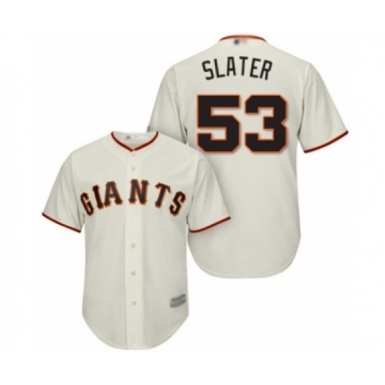 Youth San Francisco Giants 53 Austin Slater Authentic Cream Home Cool Base Baseball Player Jersey