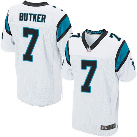 Men's Nike Carolina Panthers 7 Harrison Butker Elite White NFL Jersey