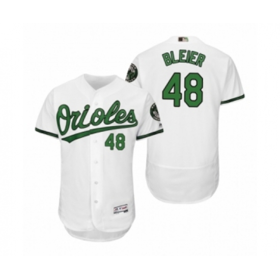 Men's Orioles 48 Richard Bleier White Turn Back the Clock Earth Day Throwback Jersey