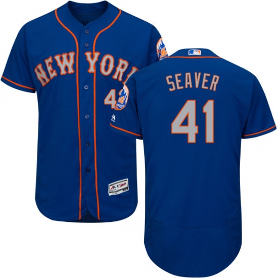 Men's Majestic New York Mets 41 Tom Seaver Royal/Gray Alternate Flex Base Authentic Collection MLB Jersey