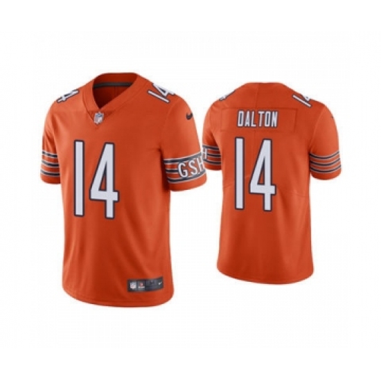 Men's Chicago Bears 14 Andy Dalton Orange Vapor Untouchable Limited Jersey